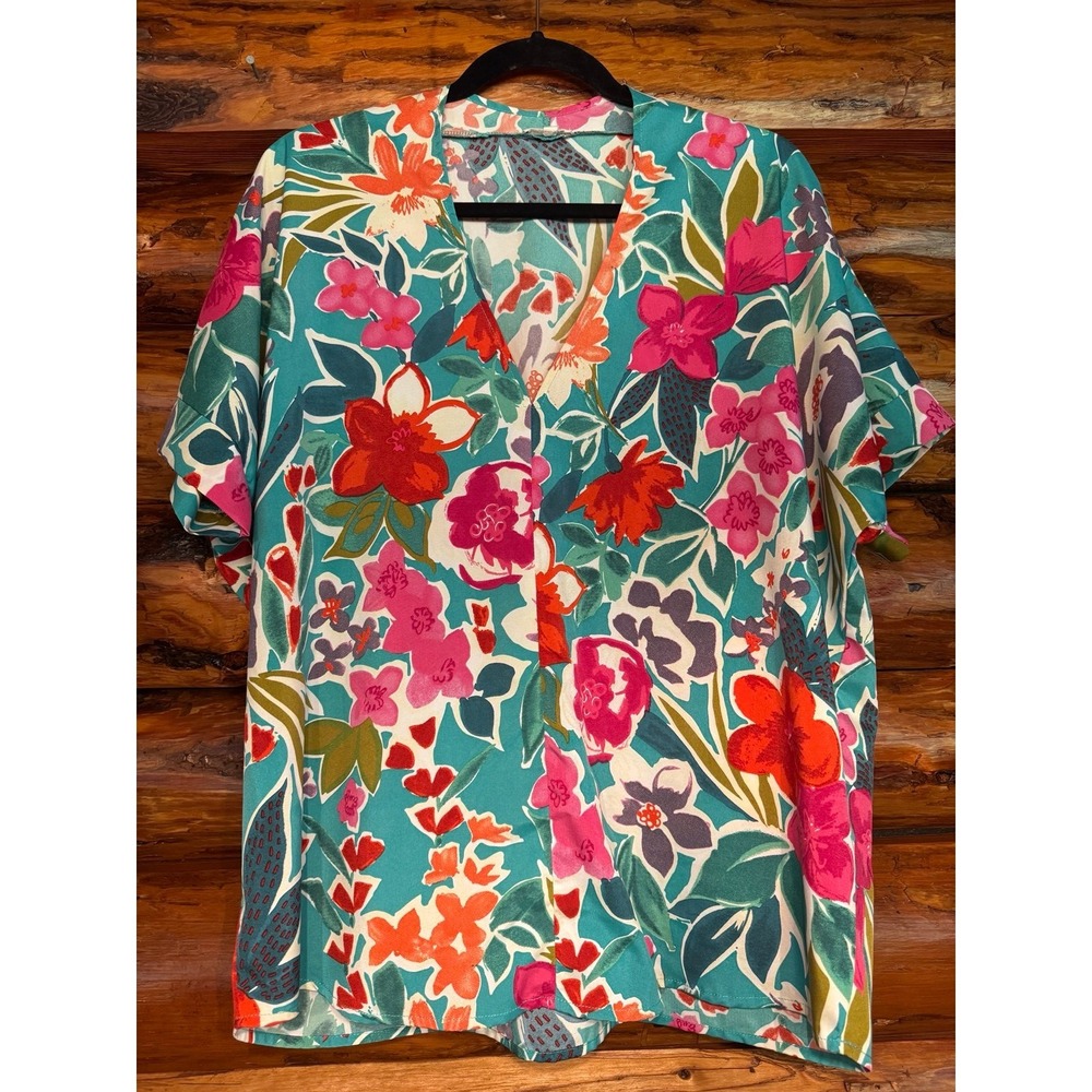 Jodifl Bold Floral Print Blouse‎ Size Small